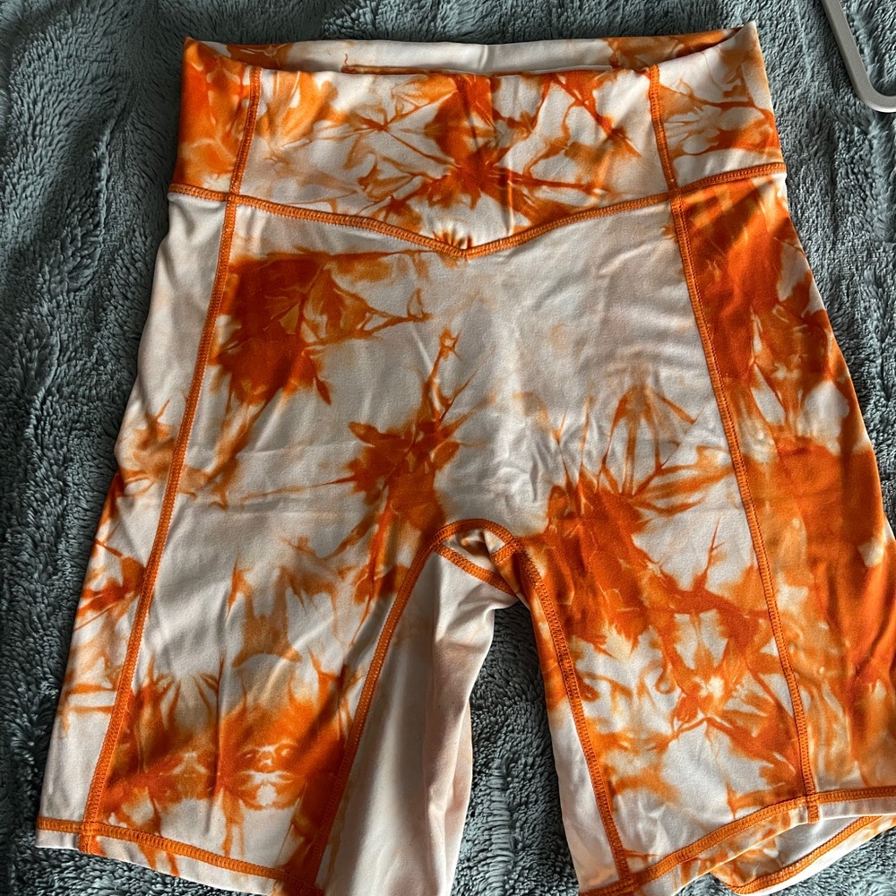 Orange Tie-Dye Biker Shorts Vitality